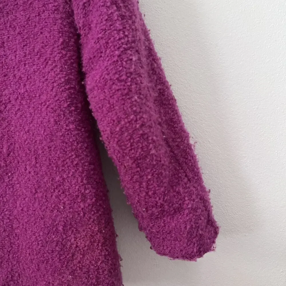 Cat & Jack Fuchsia Textured Faux Fur Trim Coat XS 4/5